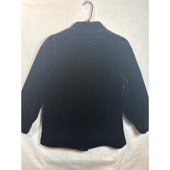 Vintage Black Velvet Coat With Embroidered Gold Leaf Design By Outerlayers - Picture 10 of 13